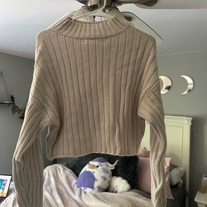 Kendall and Kylie brand cropped turtle neck sweater top